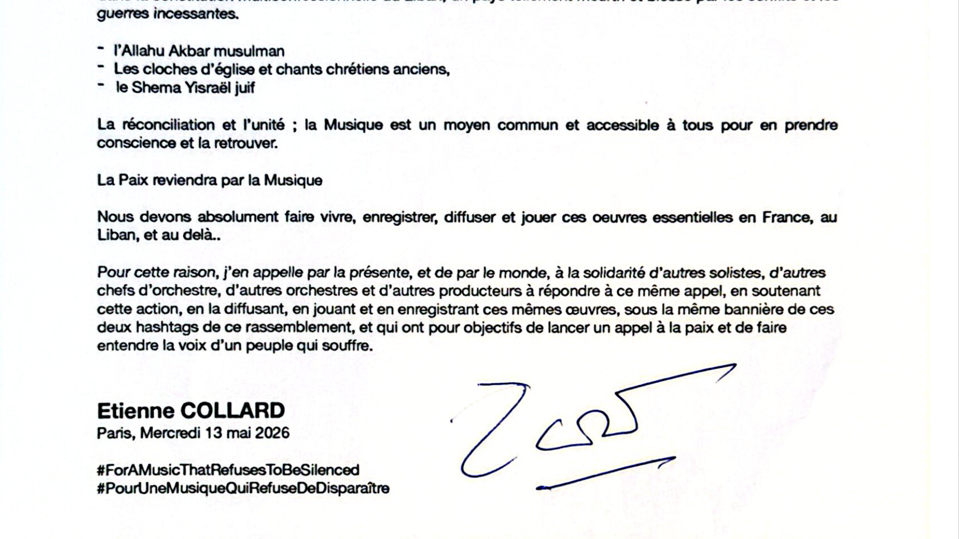 Etienne Collard lettre-ouverte